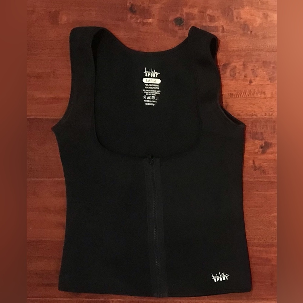 Nicole Miller Sport Neoprene Sauna Vest Women’s Black Shape & Sweat Top Large